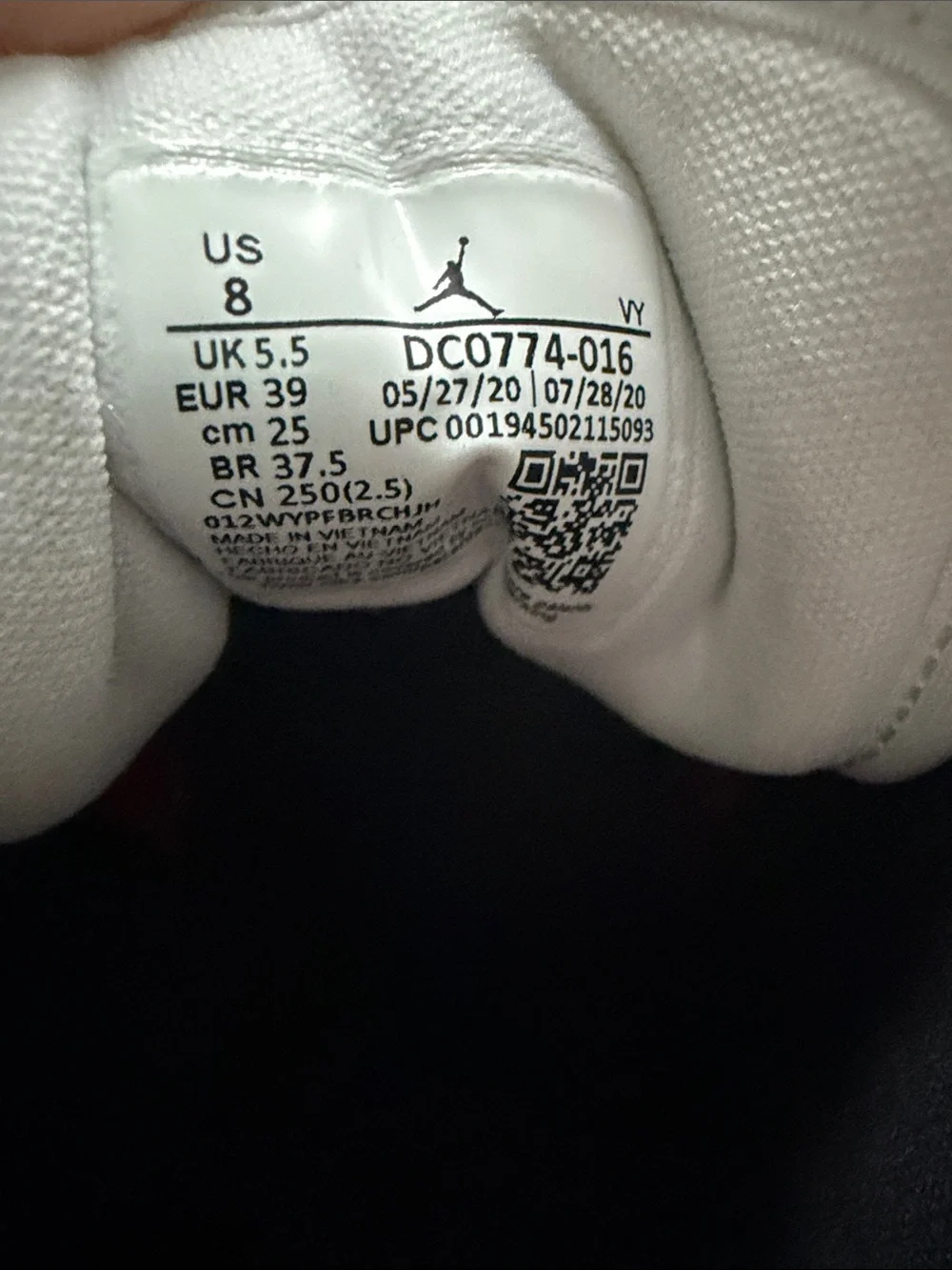 Jordan Low-Top Sneakers in White, Black & Red